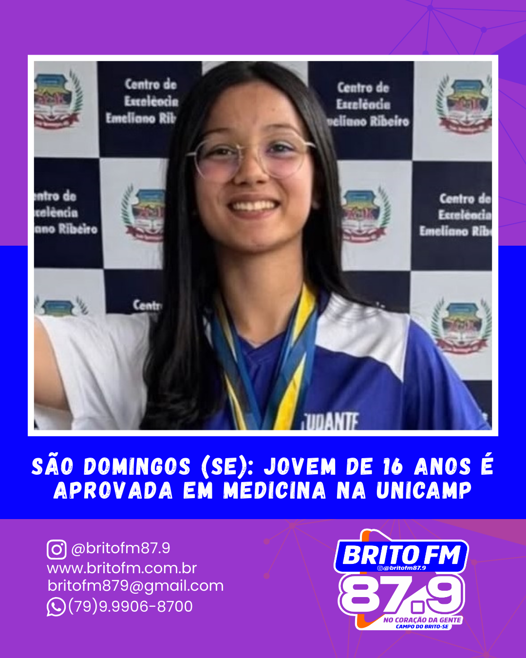 São Domingos (SE): jovem de 16 anos é aprovada em Medicina na Unicamp