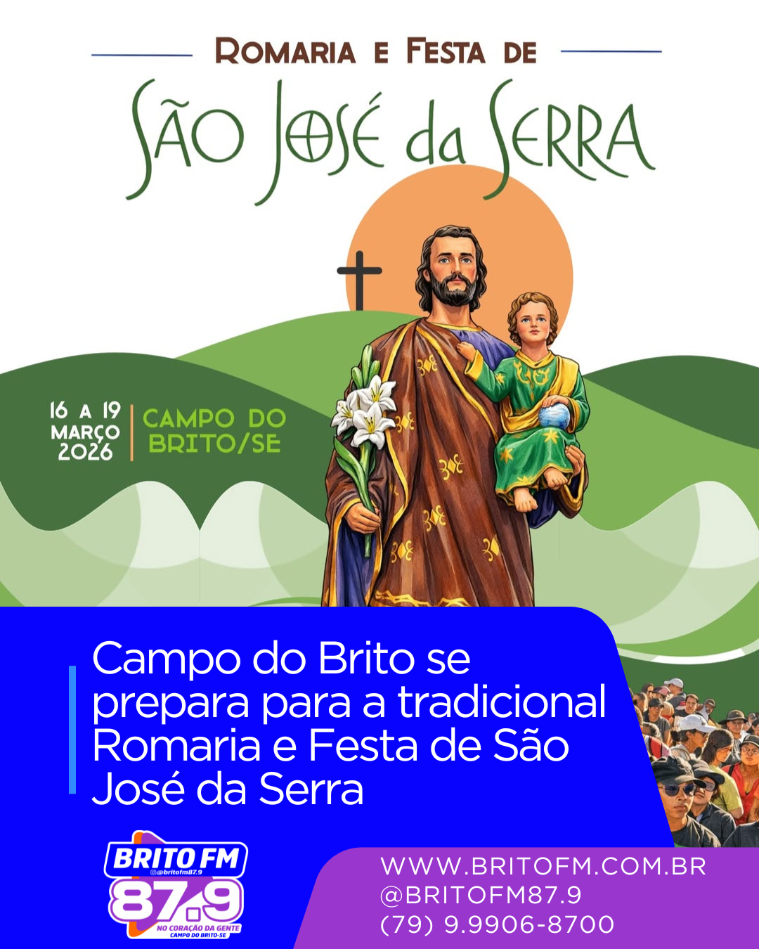 ​Campo do Brito se prepara para a tradicional Romaria e Festa de São José da Serra